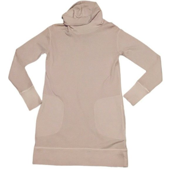 Athleta Dresses & Skirts - Athleta Eco Wash Turtleneck Sweater Dress Long Sleeve Neutral XS 868906